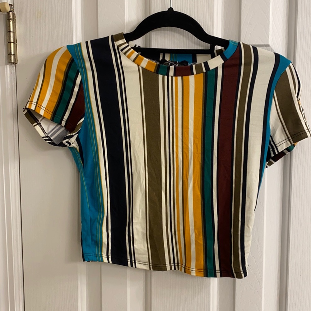 Colorful striped crop top